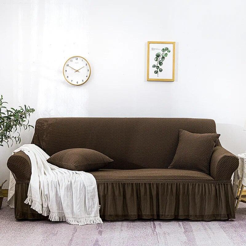 Solid All Embracing Lace Thickened Small Checkered Sofa Cover Four Seasons Cloth Sofa Cover