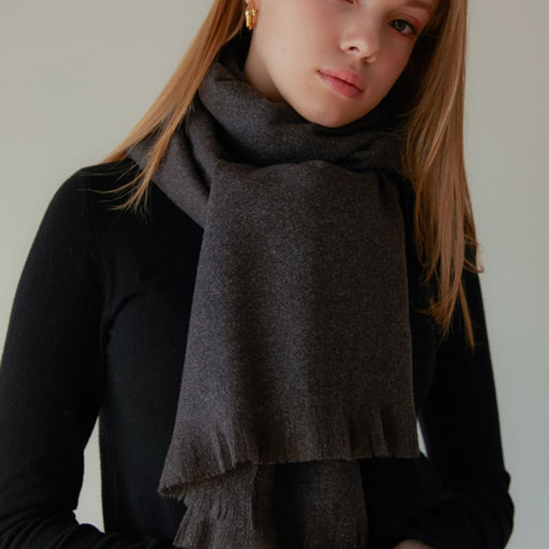 

J.LARUEN Однотонный шарф (10 цветов) dark gray