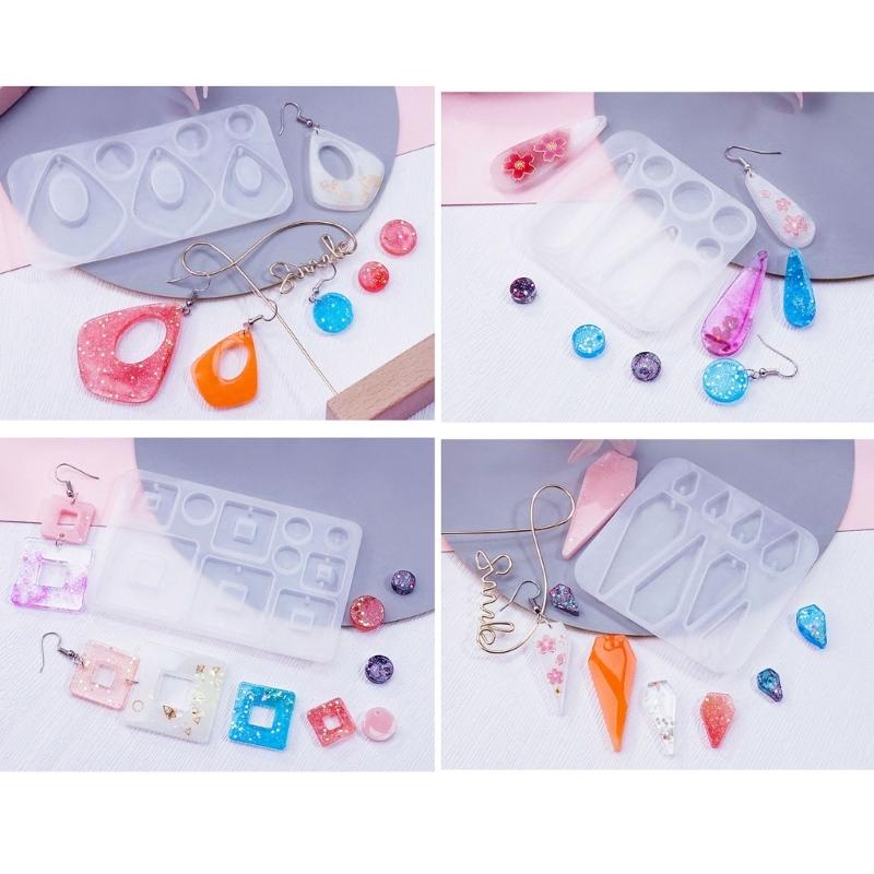 Sturdy Food Grade Silicone Mould Home Accessory for Crafting Unique Multiple Types Earrings and Pendants Daily Use