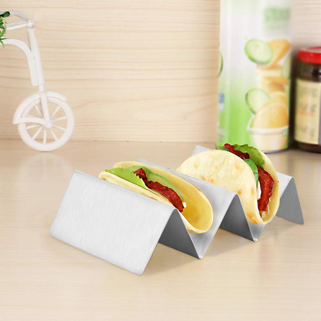 Shape Stainless Steel Taco Holder Stand Rack Taco Stand Kitchen Food Holders