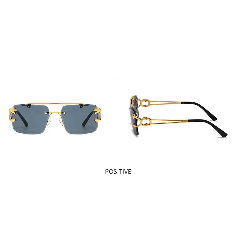Luxury Square Sunglasses Man Woman Brand Designer Vintage Rimless Sun Glasses Male Female Fashion Retro Mirror