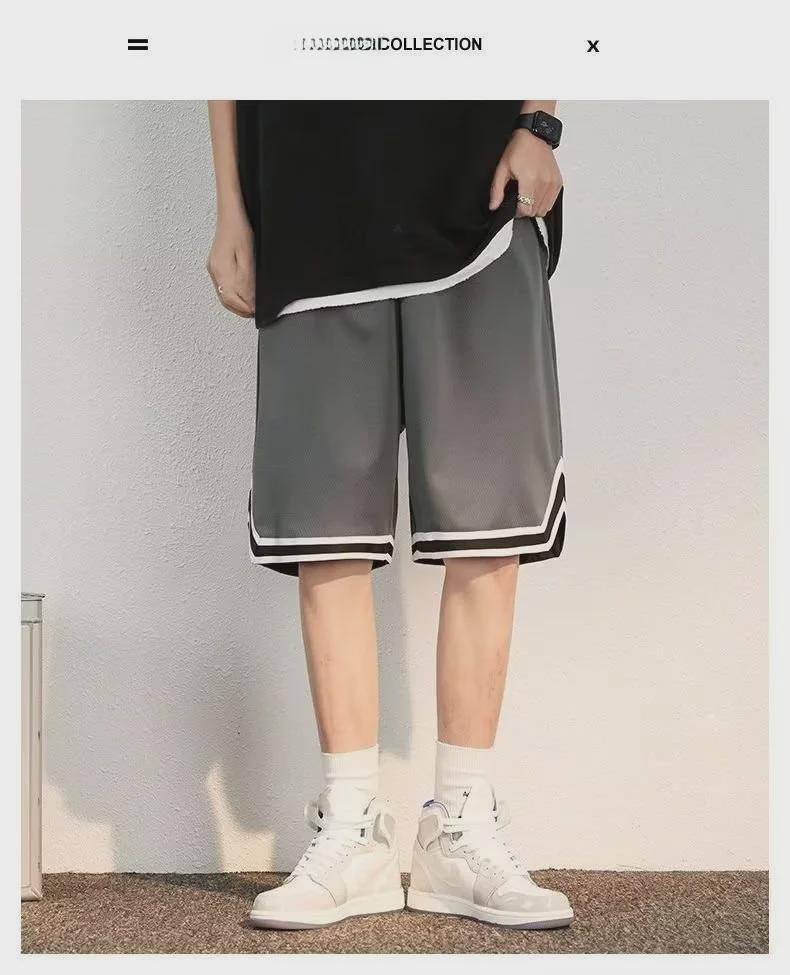 Men's Trendy Straight Striped Shorts for Spring and Autumn