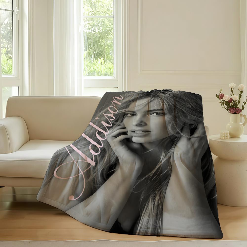 American singer Addison Rae Blanket For Sofa Office Bed Plane Travel Sleep Read Relax Camping Soft And Warm