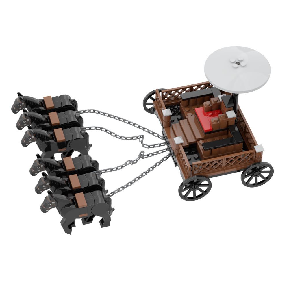 Building Block Carriage Medieval Chariot Ancient Military Weapon Accessories Weapon Qin Scene Model Ornament