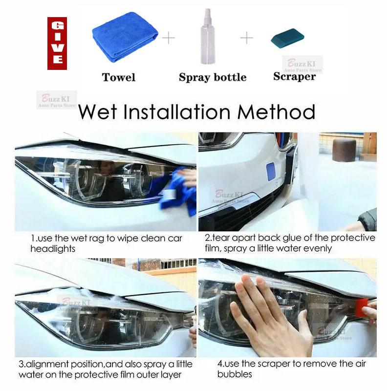 For Lexus ES 300h NX CT GS IS LC LS RX LX570 RC UX GX F Sport Smoked Black TPU Sticker Car Headlight Protective Film