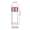 Bicchiere da Tè da 500 ml / 17 Oz Bottiglia con Infusore per Tè Vetro a Doppia Parete Tazza da Tè da Viaggio Colino per Tè in Foglie Libere Tazza da Tè Bicchiere in Vetro