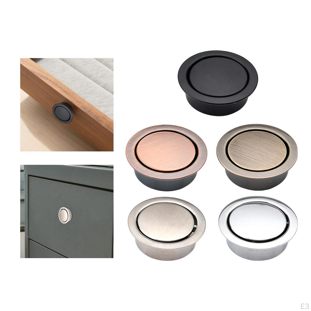Concealed Flush Pull Handle Hardware Round 42mm Recessed Door Multipurpose for Sliding