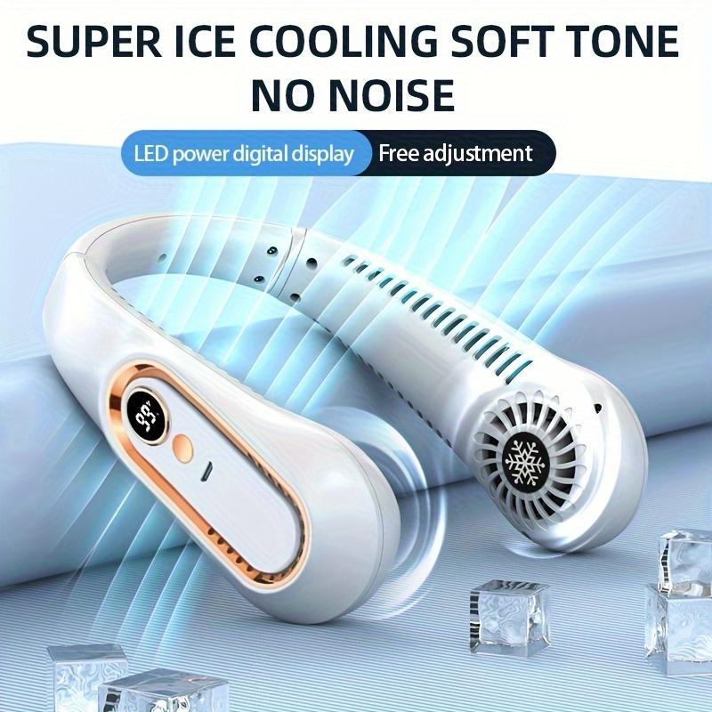 Portable Mini Hanging Neck Fan Digital Display Power Ventilador Bladeless Neckband Fan Air Cooler USB Rechargeable Electric Fans