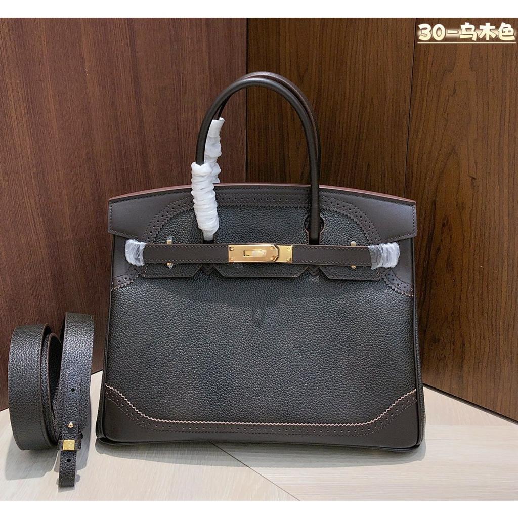 Haute Couture Version European and American Retro Handmade Fubao Leather Splicing Lace Platinum Bag Leather Handbag Shoulder Messenger Bag Women