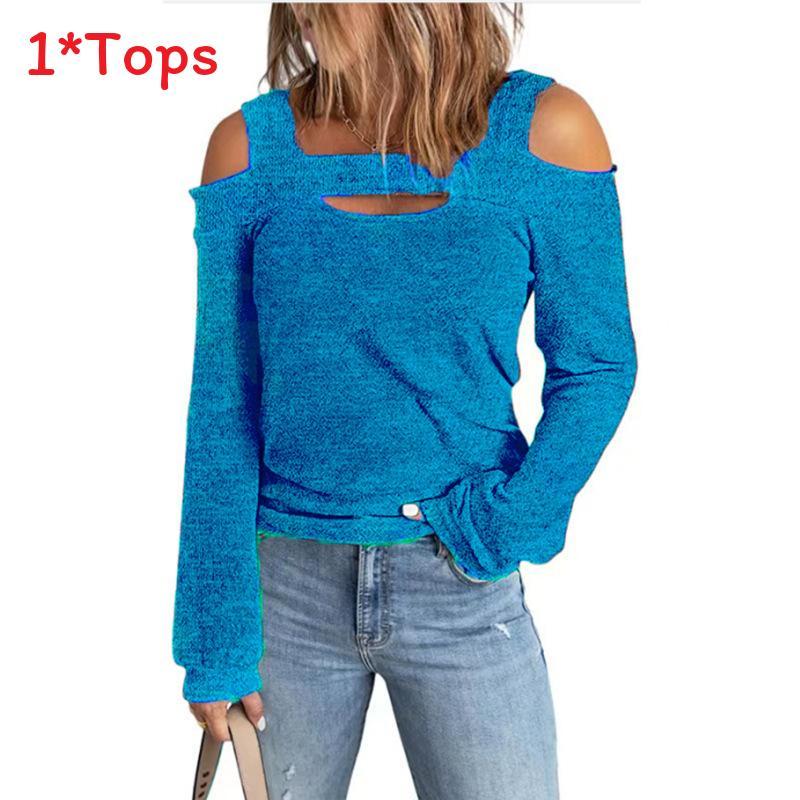 Euro Style Long Sleeve T Shirt For Women With French Cashmere And Padded Patchwork For Casual Streetwear
