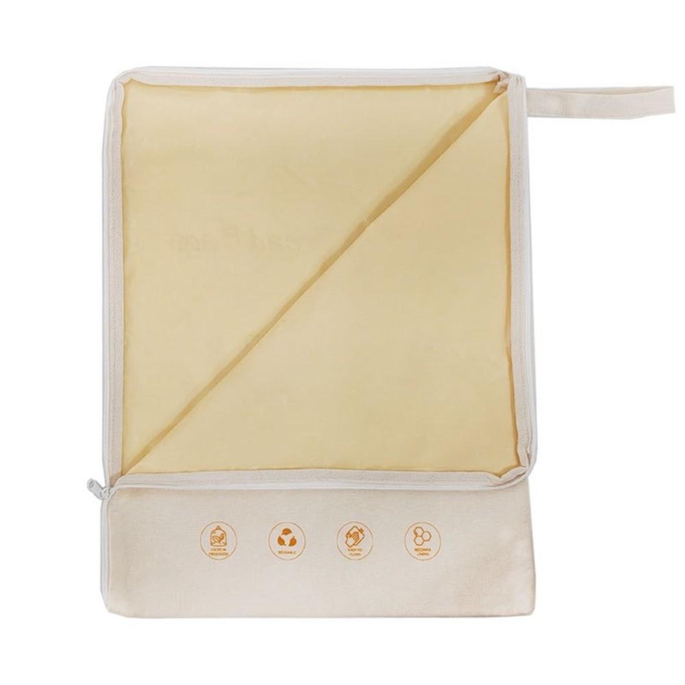 Moisture Lock Beeswax Bread Bags Reusable L Shaped Zipper Food Storage Bag Cotton Fabric Large Capacity Sourdough Storage Bags