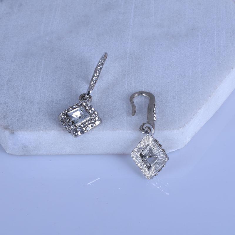 Stylish Square Zircon Earrings for Women - European and American Design