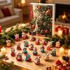 Collectible Cat Figures Advent Calendar, 24 Days Christmas Countdown Cute 2D Kitten Holiday Gift Box Ornaments for Party Tree Decor, Gifts Lovers