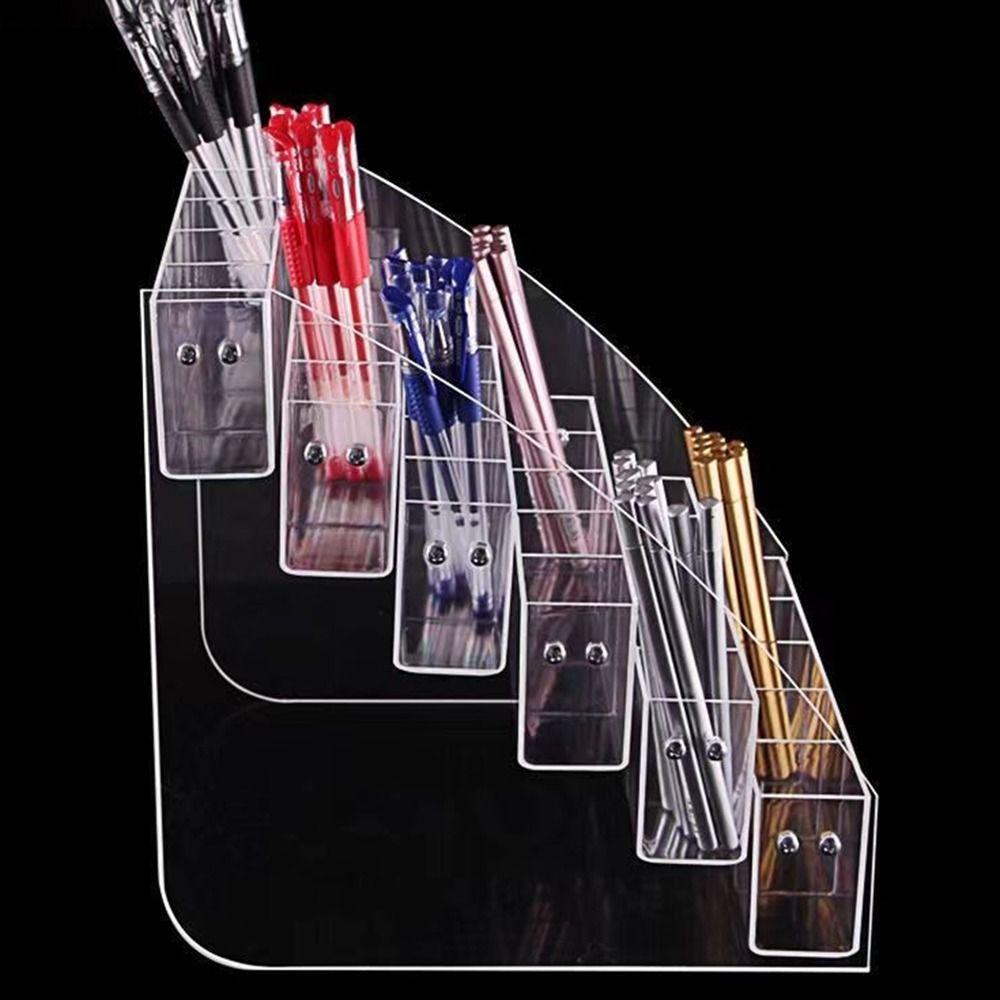 Acrylic Mark Pen Holder Transparent Makeup Brush Holder Brush Storage Rack Stationery Shop