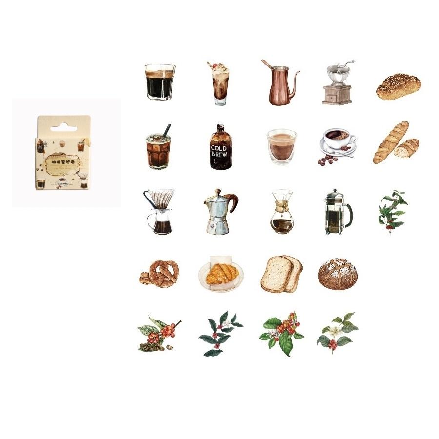 

46 шт., набор наклеек для любителей кофе, мини-клейкая заметка, украшение для дневника, альбома, домашнего школьного альбома