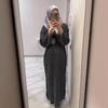 2025 Autumn Women's Knit Sweater Dress: European & American Style, Round Neck, Long Sleeve, Waist-cinching, Korean-inspired Fashion