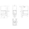 Steel Fireplace KRATKI REGNOR 500/700 8 kW Ø 200 3-sided
