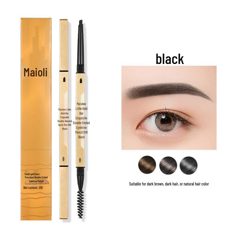 Ultra-Fine 3D Smudge-Proof Double-Ended Eyebrow Pencil with Triangle Tip