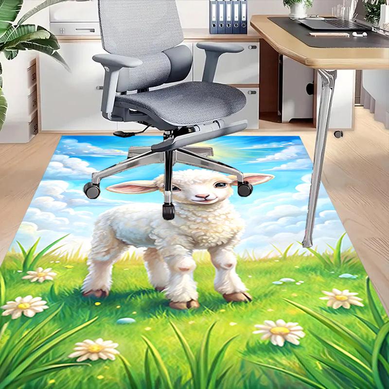 1PC Lamb Field Extra Large Non Slip Floor Carpet, Office, Family, Bedroom, Studio Large Area Rug Indoor Rugs, Vibrant Colors