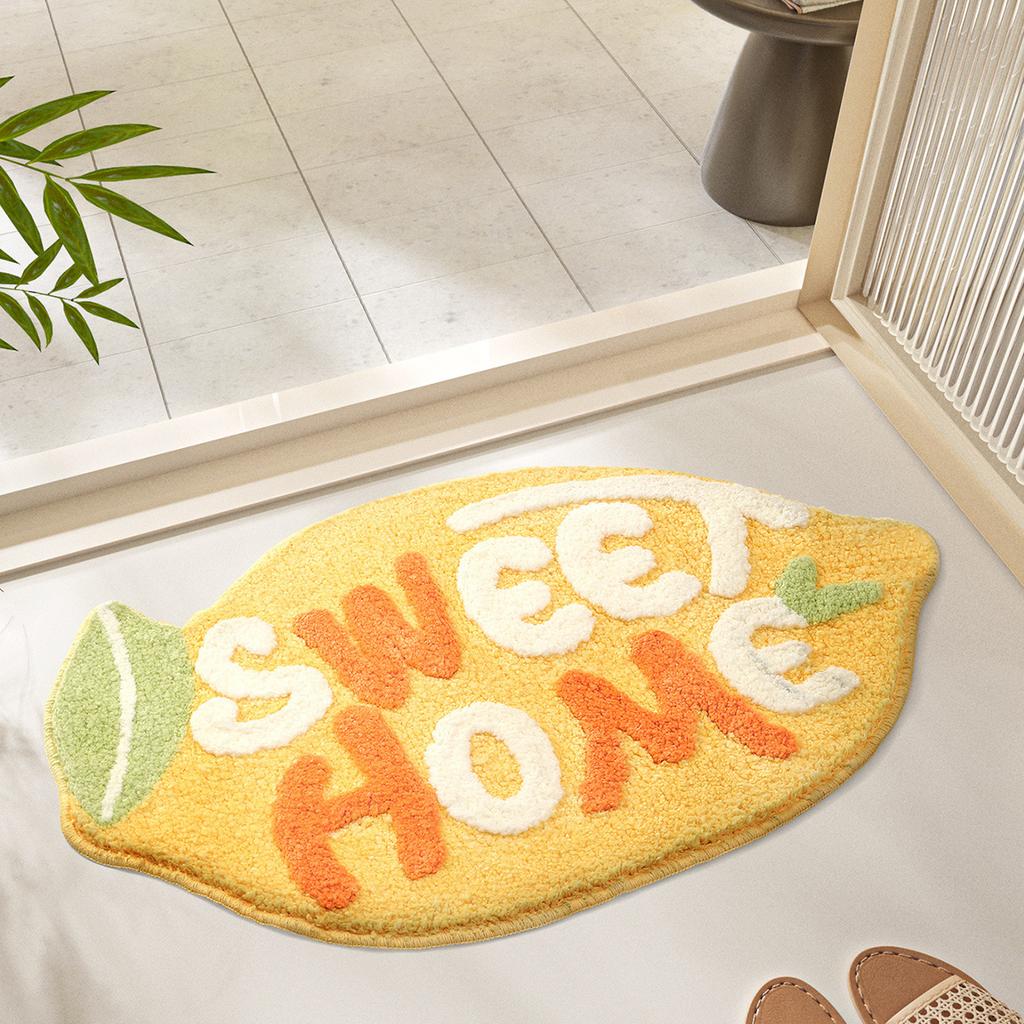2026 Simple Fruit Bathroom Floor Mat Toilet Semicircular Absorbent Carpet Toilet Non-slip Mat Door Mat