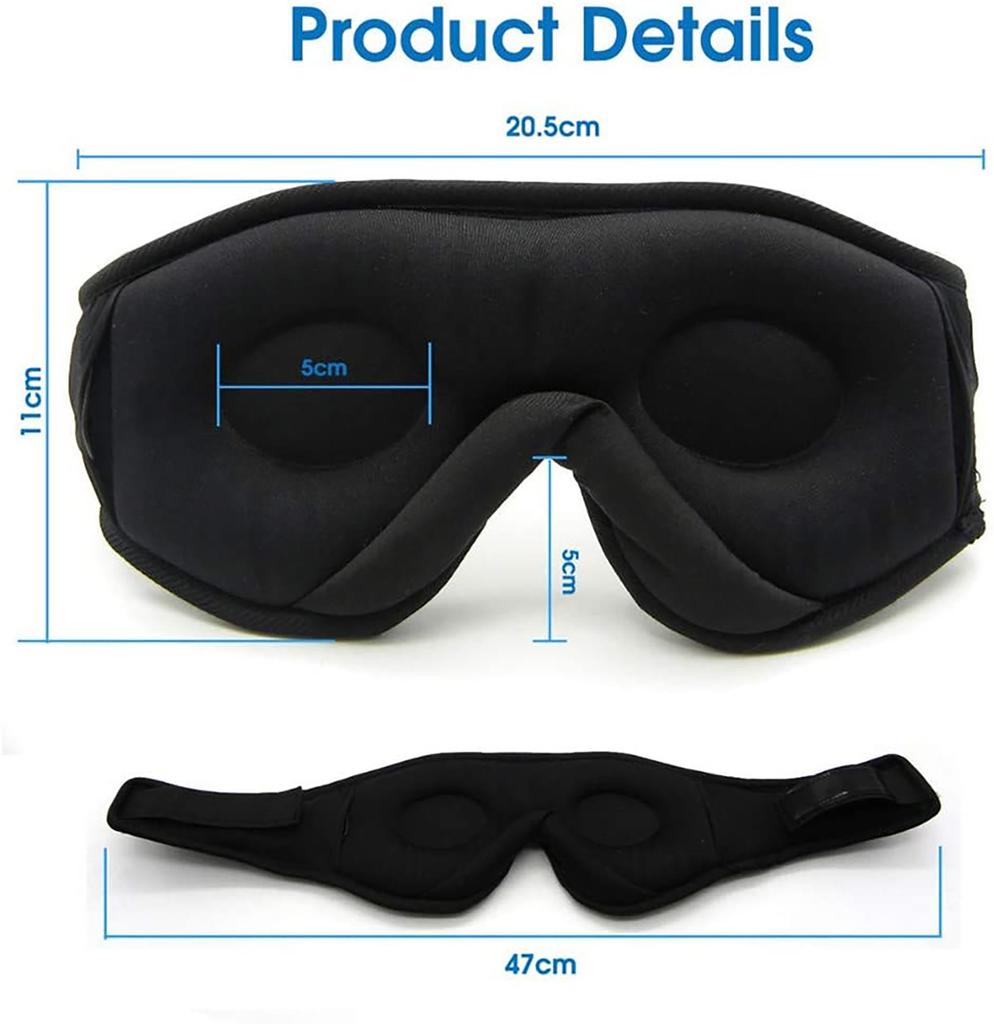 3D Sleeping Headphones Bluetooth Eye Mask for Women Men Wireless Music Blackout Masks for Side Sleepers Insomnia Travel Gift