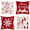 Christmas Linen Pillowcase: Home Sofa Decor & Car Lumbar Support Cushion Cover