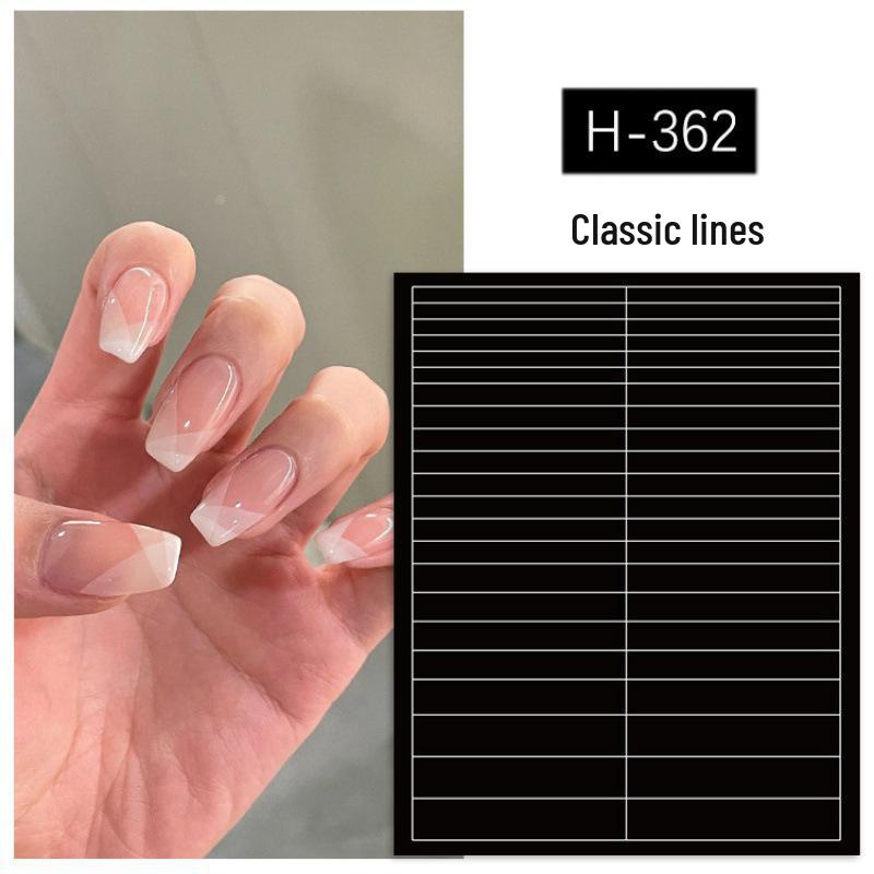 V-Shaped Dual-Purpose French Nail Art Stickers with Hollow Design