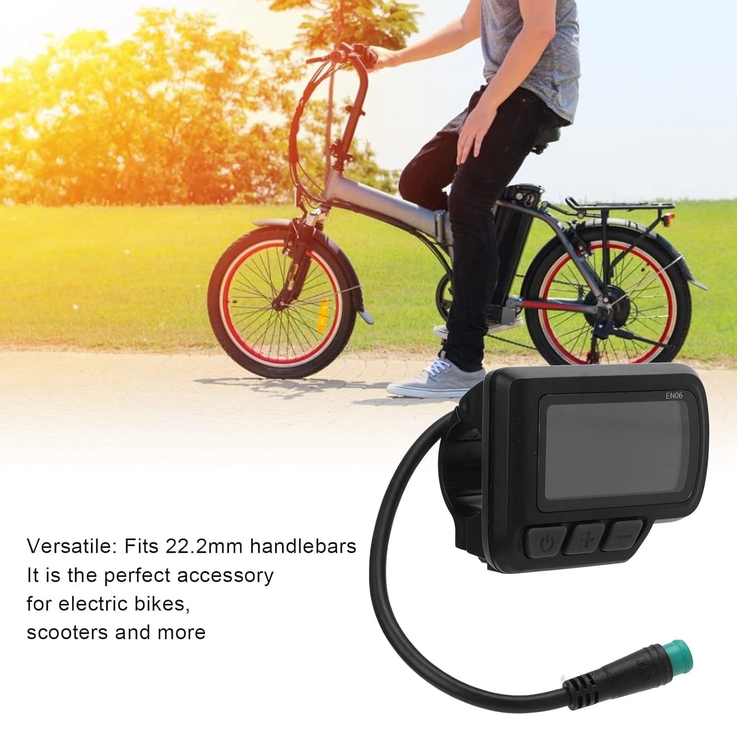 

Acouto Electric EN06 LCD Display 24V 36V 48V Electric Display Meter Control Panel with USB Power Speed Display and Connector for Electric Scooter