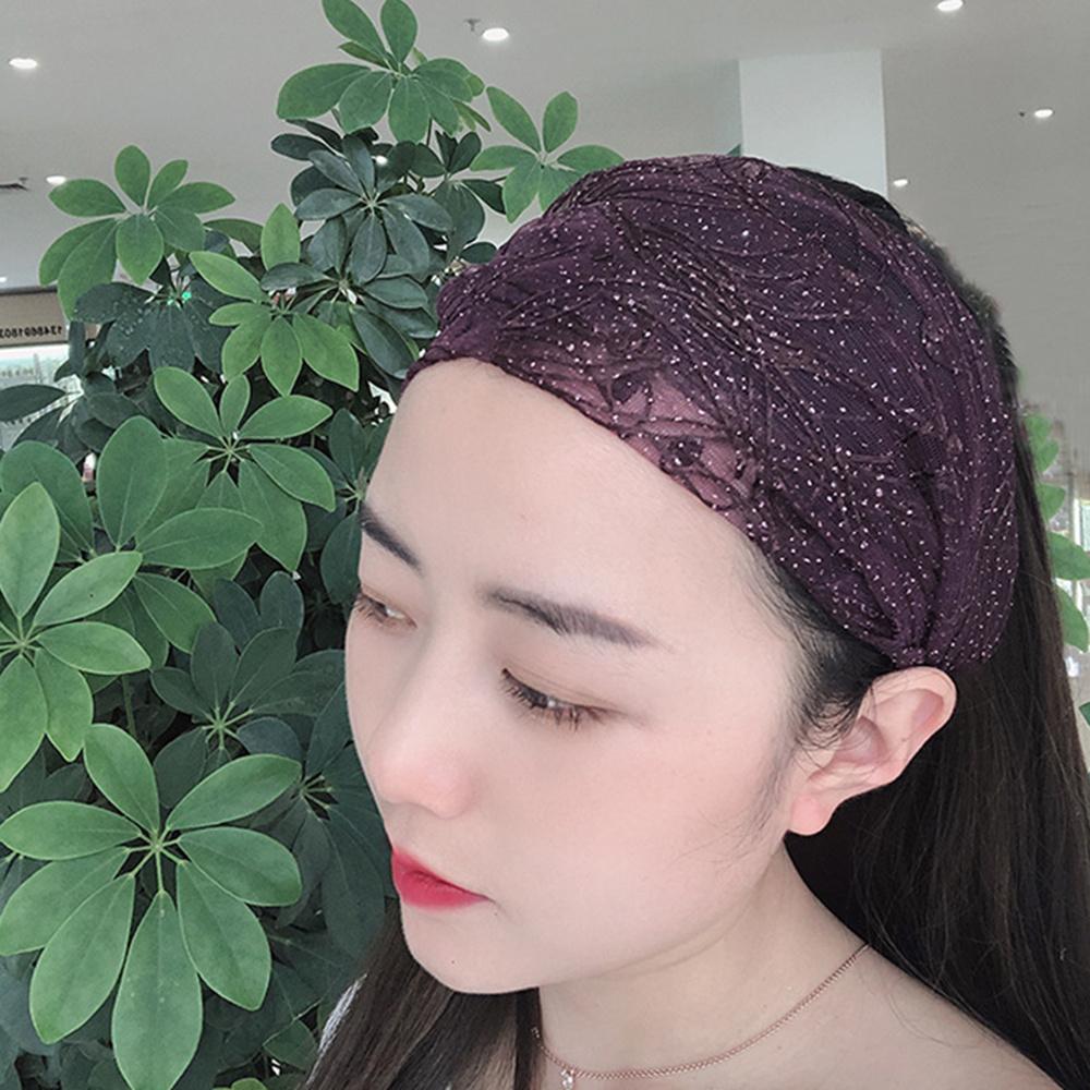 Headband Wide Lace Flower Pattern Hair Ring Non-Slip Sports Hair Accessories Hair Elastics Ties Ornaments PR Sale