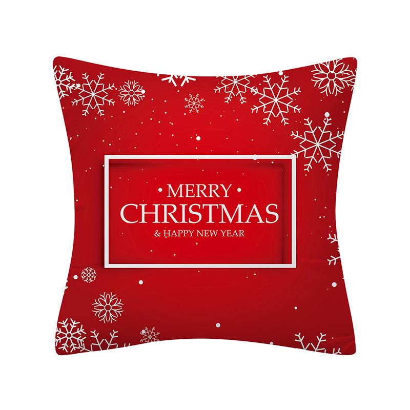 Merry Christmas Santa Claus Printed Pattern Cushion Cover for Home Living Room Sofa Decoration Square Pillowcase 45x45cm