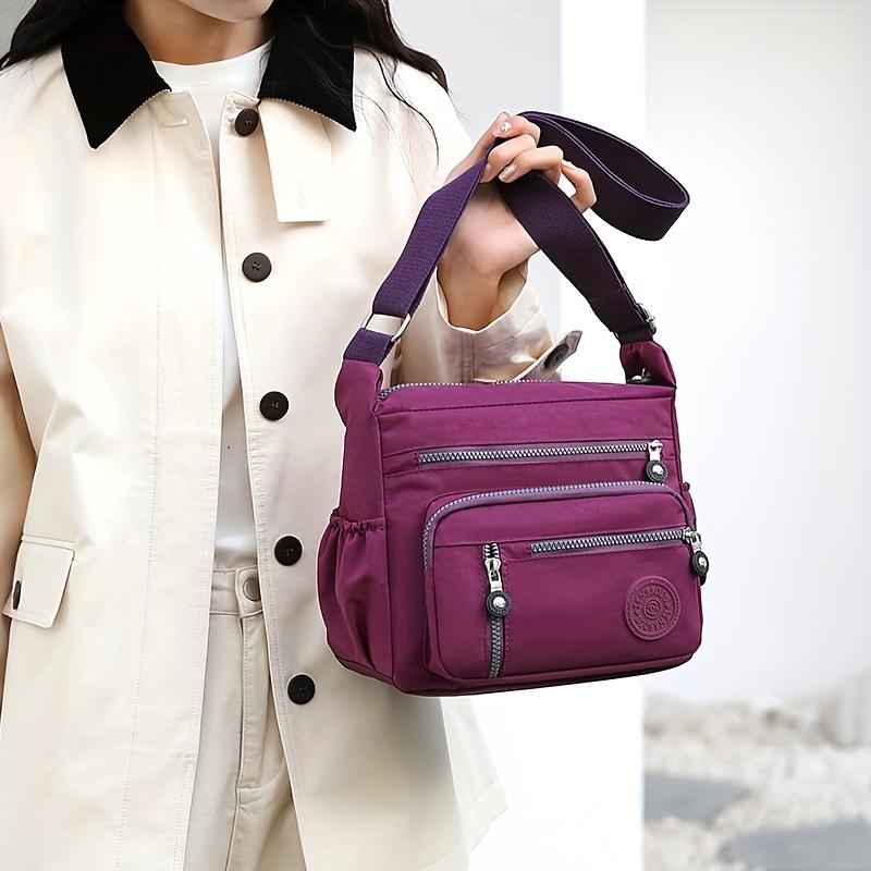 Women's Large Capacity Crossbody Bag with Adjustable Strap & Multi-Pocket Casual Travel Handbag Suitable for Travel, Zipper Closure