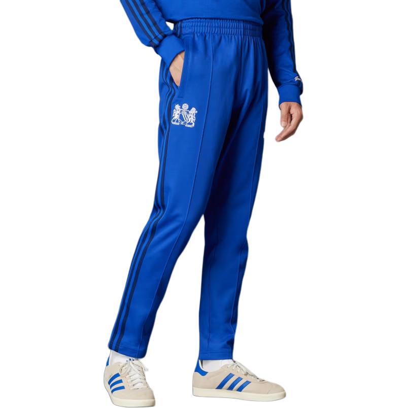 Adidas Originals Logo Print Vintage Sport Spliced Elastic Mid-Waist Straight Leg Knit Joggers Men Joggers Blue IV7538