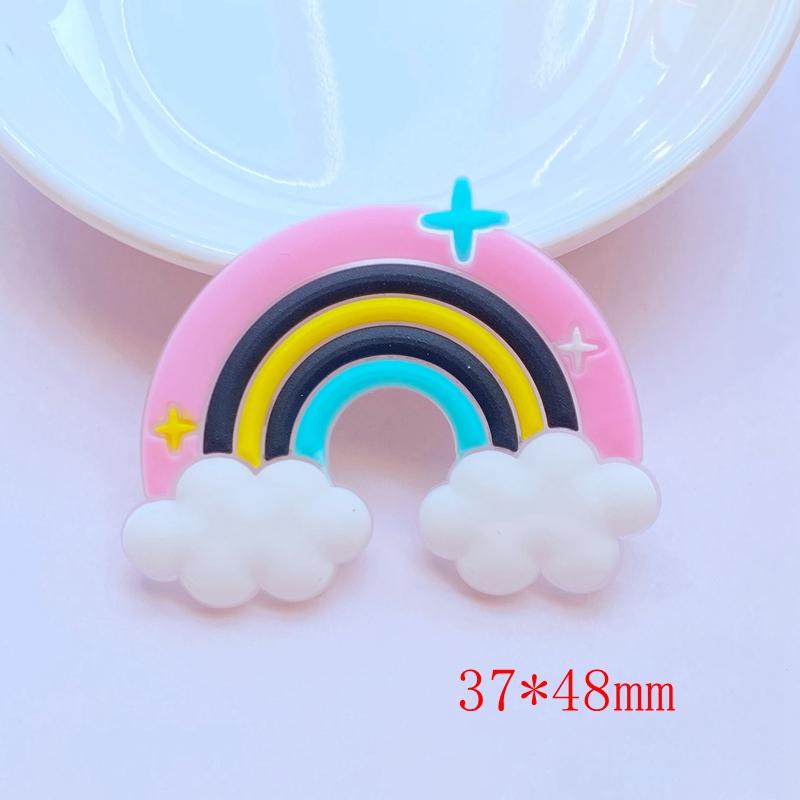 10 Stück Neue Niedliche Transparente Cartoon Regenbogen Serie PVC Flexibler Kleber Flache Rückseite DIY Scrapbook Verzierung Handy Basteldekoration
