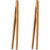 I-MART Toast Tongs Bamboo 7 Inch Set of 2 Wooden Tongs for Toaster Small Cooking Tongs Heat Resistant Natural Kitchen Utensils for Toast Bacon