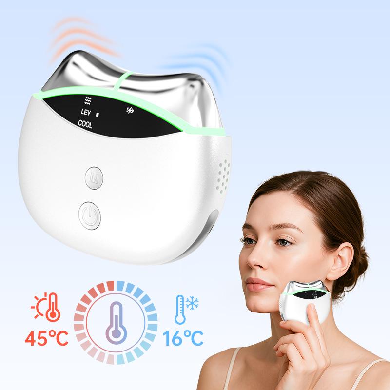 Electric Gua Sha Face Massager: Hot & Cold Therapy with High-Frequency Vibration for Home Use