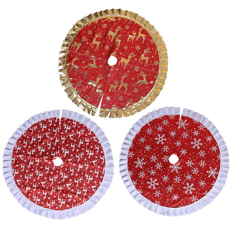 Printed Christmas Tree Dress Snowflake Elk Christmas Tree Mat Scene Arrangement Supplies