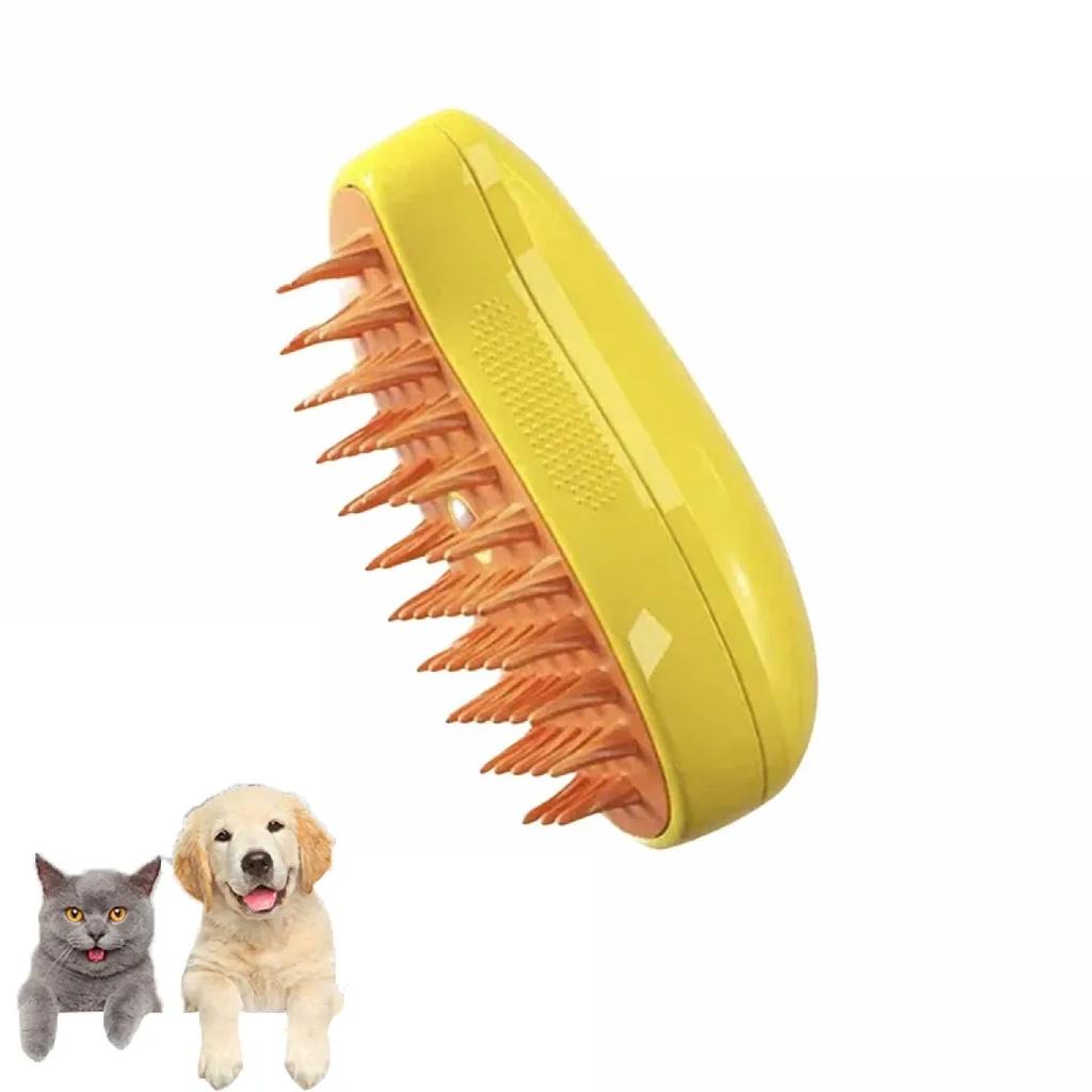 Spazzola a vapore per cani e gatti Spazzola a vapore Spruzzatore elettrico per massaggi Strumento per toelettatura di animali domestici Spargimento 3 in 1 Spray elettrici Pettini per massaggio
