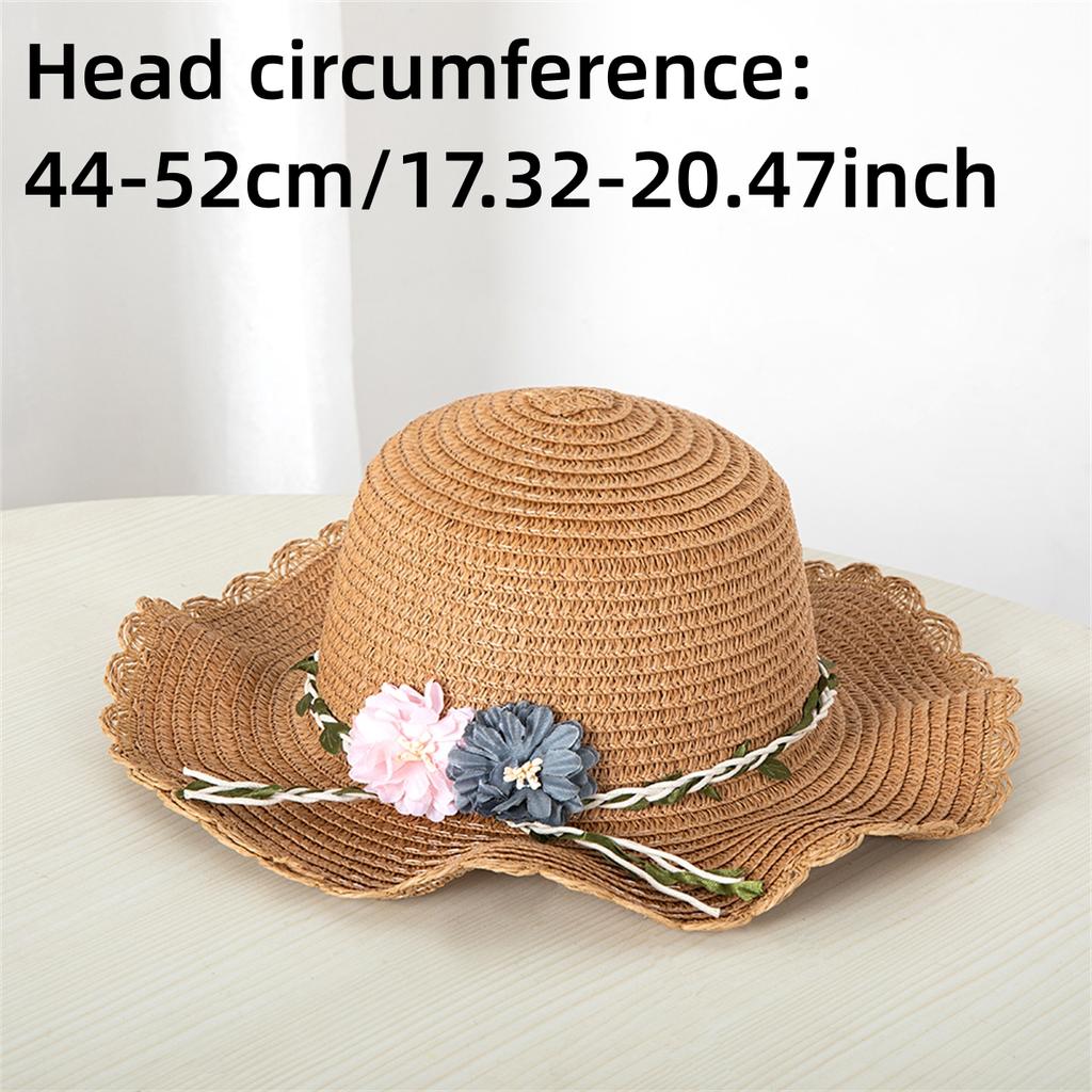 New Summer Kids Flower Caps Bag Girl Sandy Beach Hat Baby Coin Cute Weave Straw Purse Children's Messenger Backpack