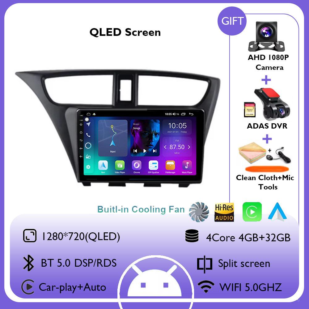 4G+WIFI Carplay Android 14 Car Radio for Honda CIVIC 9 2012-2017 Mulitmedia Video Player Autoradio GSP Navigation Stereo Screen
