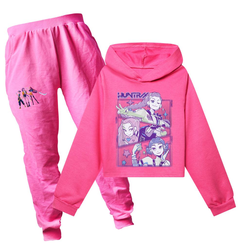 Children's Hooded Top And Pants Two-piece Tracksuit Set Long-sleeved Printed Clothing Set