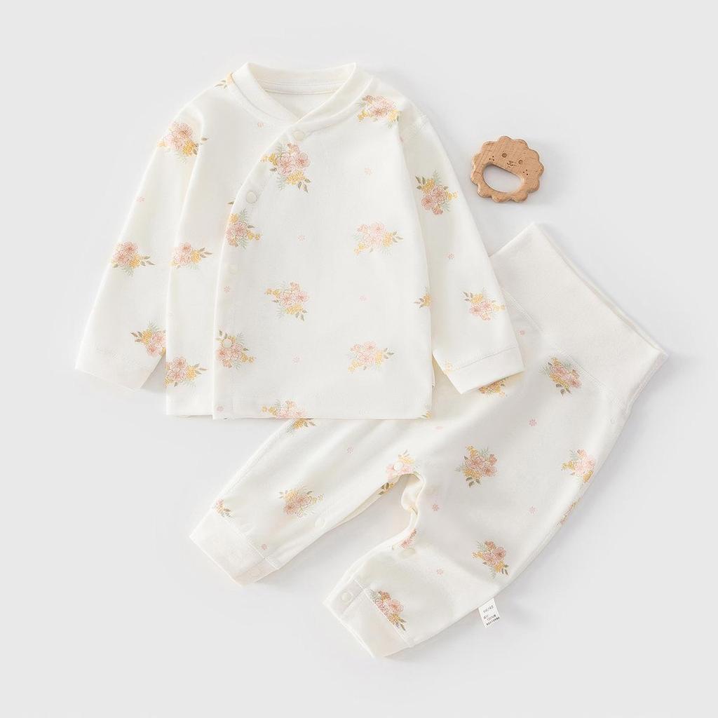 Pure Cotton Baby High-Waisted Two-Piece Set - Newborn Autumn Pajamas