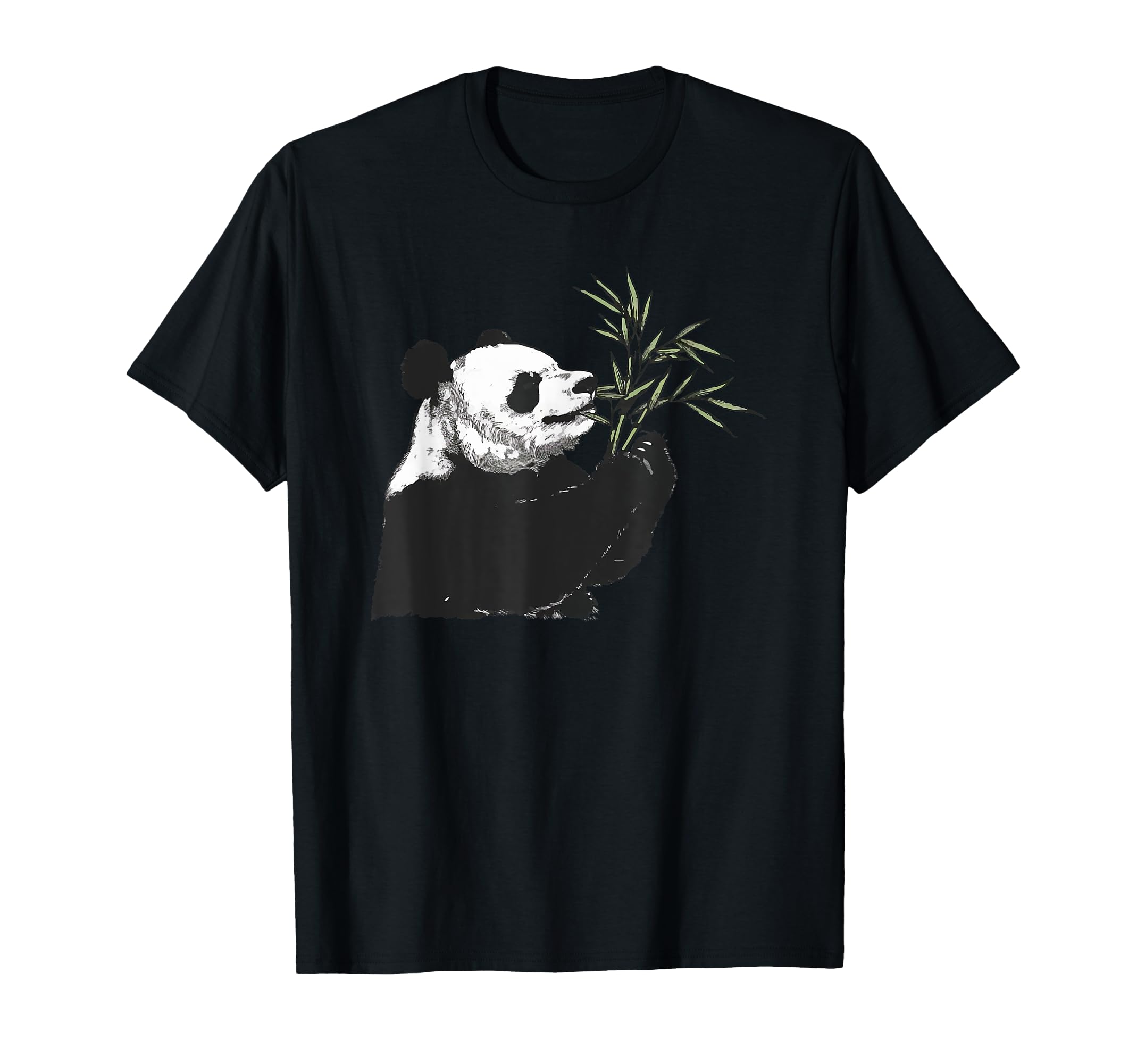 

Panda Bear Eating Bamboo Panda Bear Japanese T-Shirt чорний