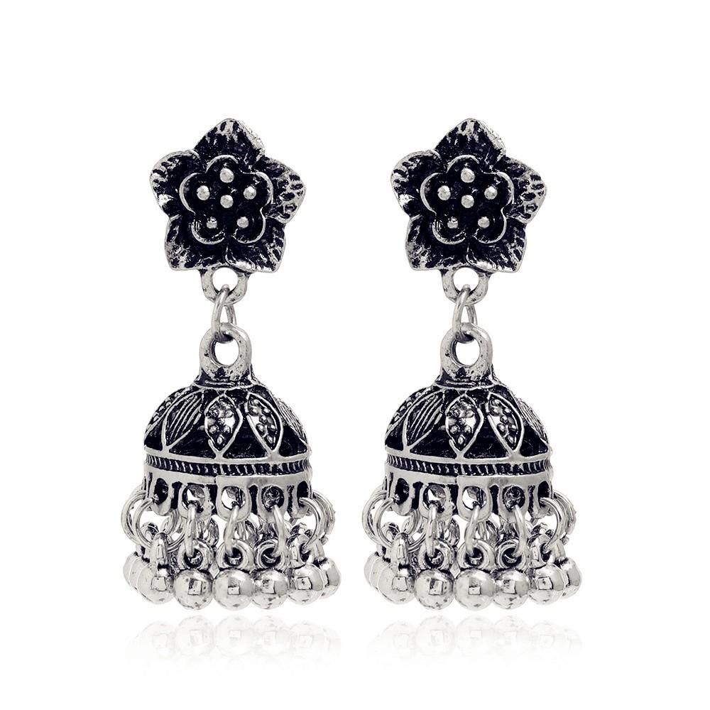 And Gold Silver Tone Alloy Jhumka Earrings With Vintage Style For Women
