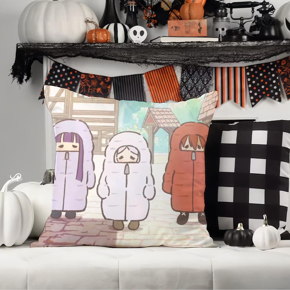 A-Adventure cartoon F-Frieren  Pillow Case Office Cushions Suitable For Sofa Car Bedroom Decorative Cushion Cover