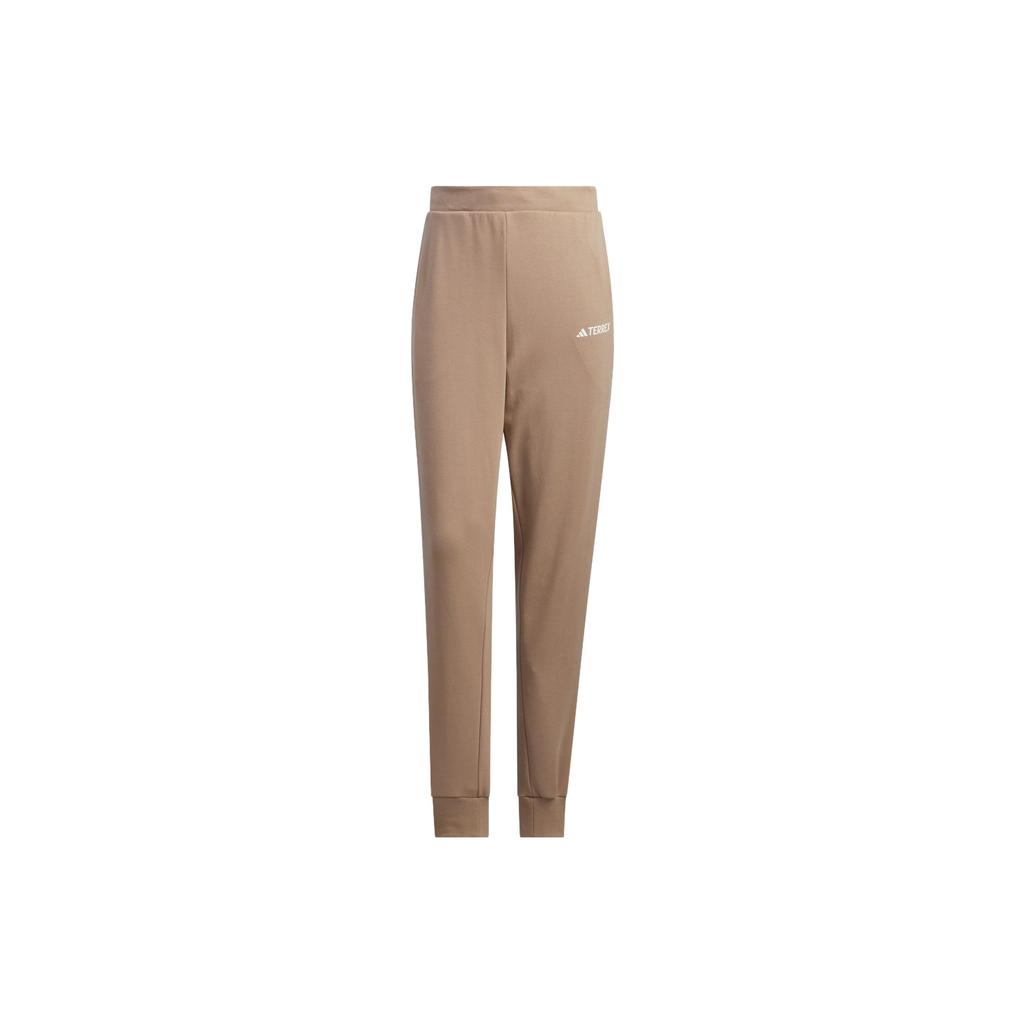 Adidas Knit Pants Solid Color Outdoor Knitted Jogger Women Pants Pink Brown IC4473