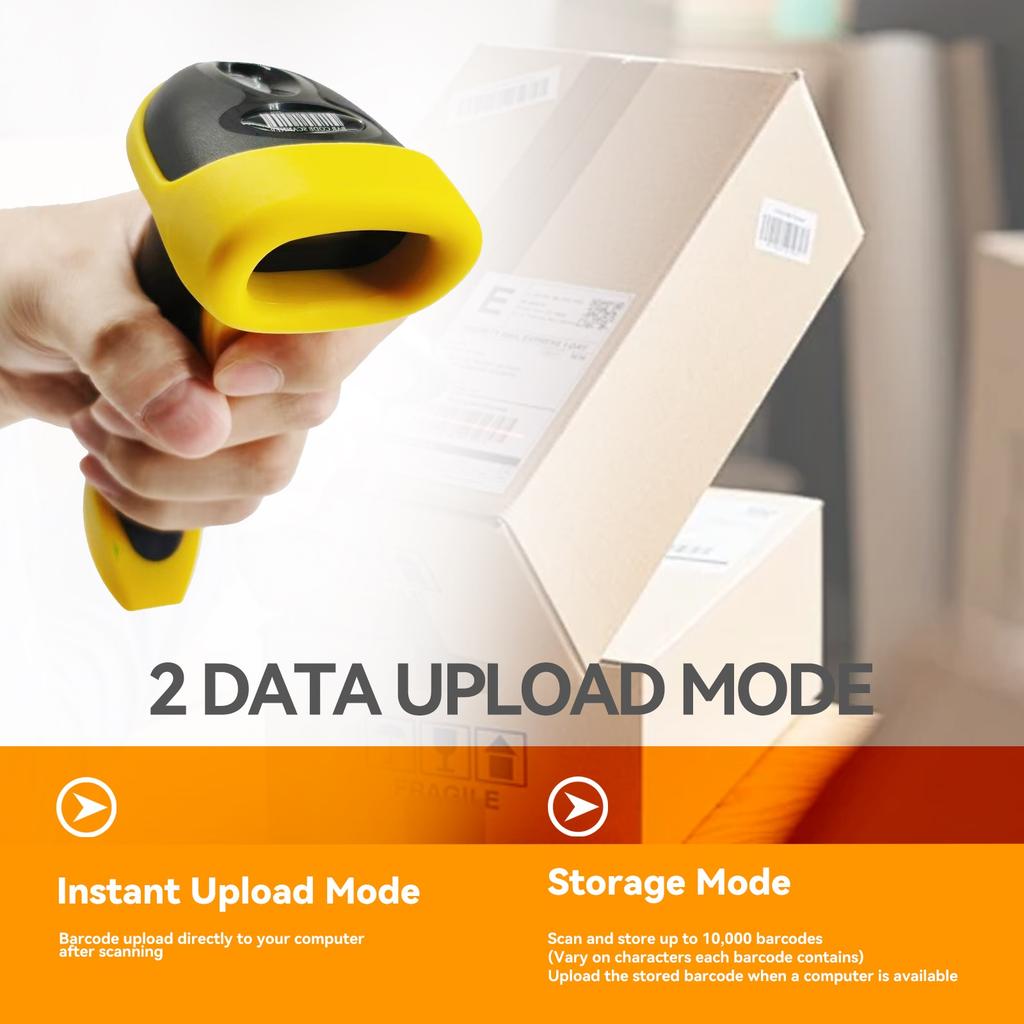 Handheld tragbarer 2D 1D Barcode-Scanner Kabelgebunden/2,4G Drahtlos/Bluetooth Barcode-Lesegerät für Supermarkt Logistik Produkt