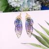 Women Earrings Butterfly Wing Gradient Color Rhinestone Ear Hook Jewelry