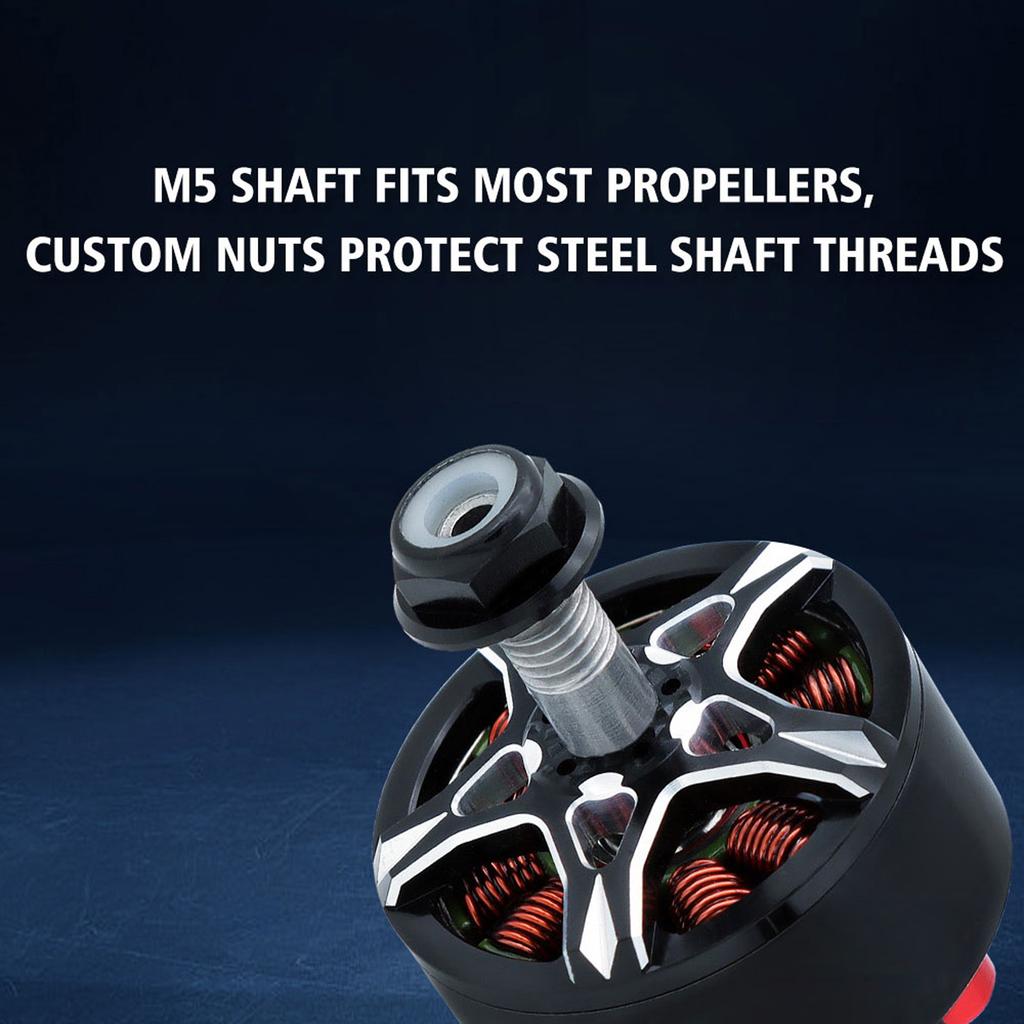 S2208 Brushless Motor for Racing Drones   12N14P High Speed Outrunner with 4mm M5 Steel Shaft, NMB Bearings, 20AWG