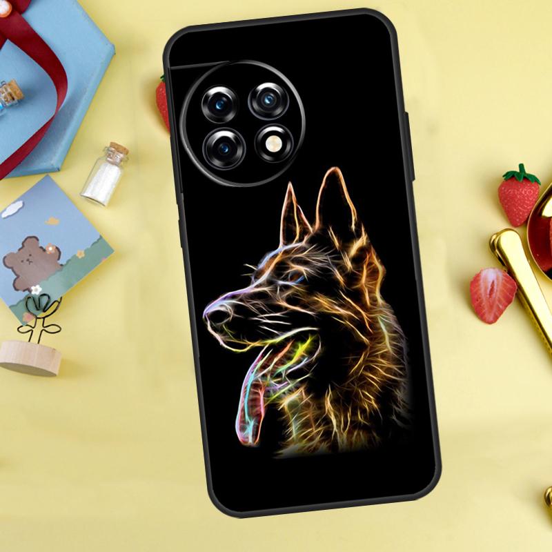 

German Shepherd Dog Cartoon Case For OnePlus 13T 13R 12 12R 15 13 11 10 10T 8T Nord CE 2 3 4 Lite N20 N30 Nord 5 Cover OnePlus 12