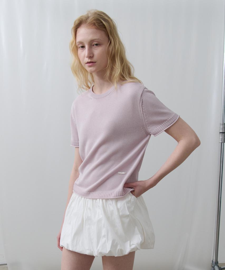 Toabe Silk Tencel Half Sleeve Knit (Pink)